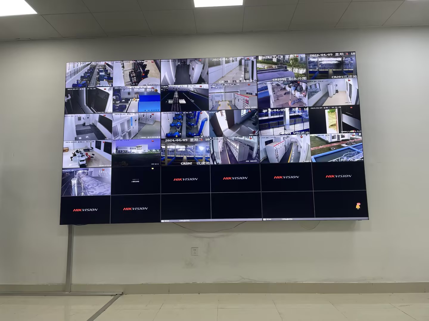 水廠55寸3*3信息監(jiān)控中心大屏拼接屏驗(yàn)收！
